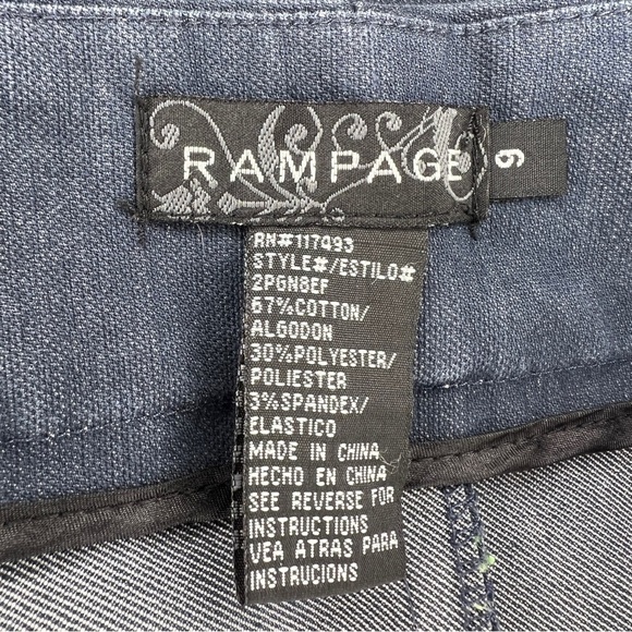 VINTAGE Y2K ERA RAMPAGE SKIRT BLUE MINI STRETCH COTTON BLEND - Picture 6 of 6